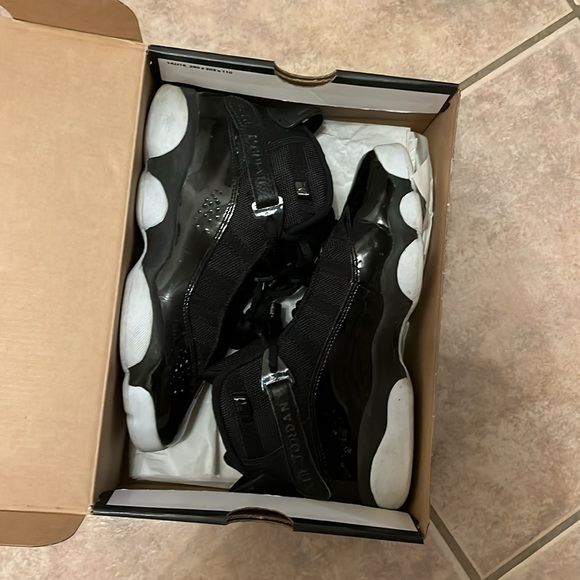 Nike Air Jordan Black 6 Rings (GS) 6Y Junior = 24cm =Women 7 👦👧 with Grey edge - Picture 8 of 8